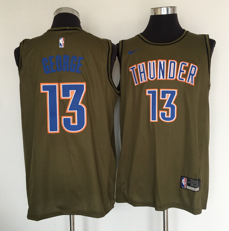 Thunder #13 Paul George Olive Nike Swingman Jersey Thunder #13 Paul George Olive Nike Swingman Jersey