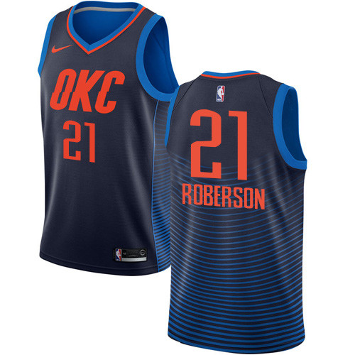 Thunder #21 Andre Roberson Navy Blue Youth Basketball Swingman Statement Edition Jersey