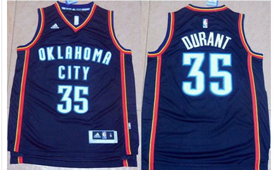 Thunder #35 Kevin Durant Black New Fashion Stitched NBA Jersey