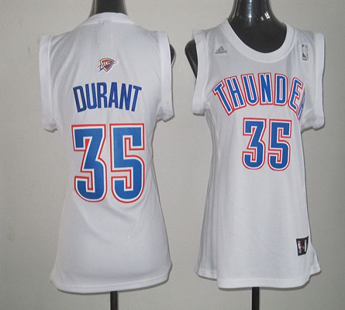 Thunder #35 Kevin Durant White Women Fashion Stitched NBA Jersey Thunder #35 Kevin Durant White Women Fashion Stitched NBA Jersey