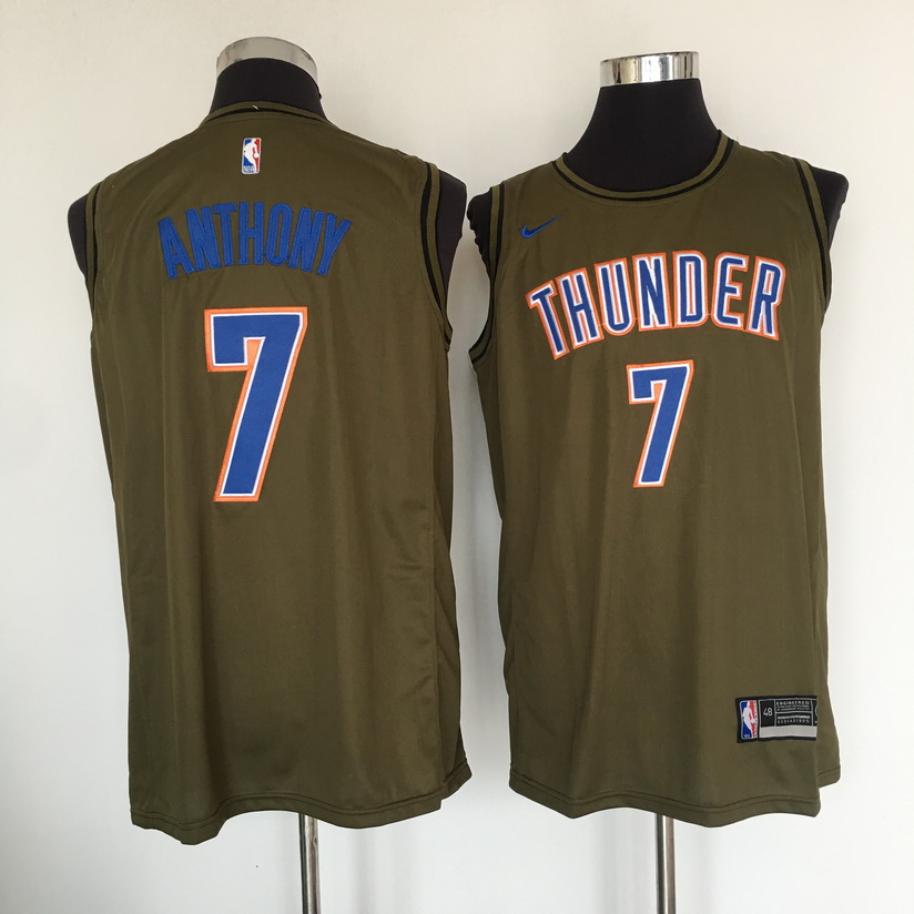 Thunder #7 Carmelo Anthony Olive Nike Swingman Jersey Thunder #7 Carmelo Anthony Olive Nike Swingman Jersey