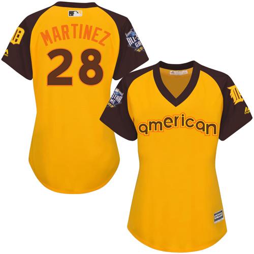 Tigers #28 J. D. Martinez Gold 2016 All-Star American League Women's Stitched MLB Jersey Tigers #28 J. D. Martinez Gold 2016 All-Star American League Women's Stitched MLB Jersey