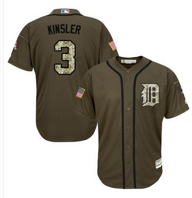 Tigers #3 Ian Kinsler Green Salute to Service Stitched MLB Jersey