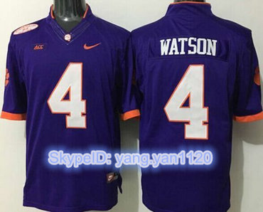 Tigers #4 Deshaun Watson Purple Limited Stitched NCAA Jersey Tigers #4 Deshaun Watson Purple Limited Stitched NCAA Jersey