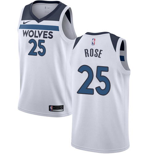Timberwolves #25 Derrick Rose White Women's Basketball Swingman Association Edition Jersey