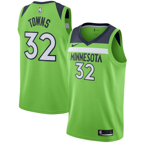 Timberwolves #32 Karl-Anthony Towns Green Women's Basketball Swingman Statement Edition Jersey