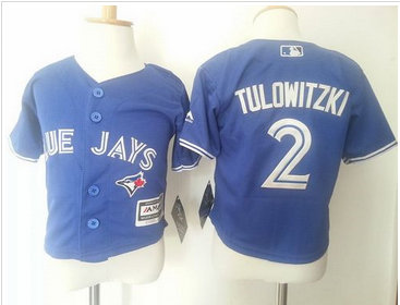 Toddler Toronto Blue Jays #2 Troy Tulowitzki Blue Cool Base Stitched MLB Jersey