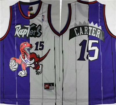 Toronto Raptors #15 Vince Carter  Men's Stitched NBA Split Jersey