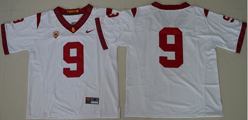 Trojans #9 JuJu Smith-Schuster White PAC-12 C Patch Stitched NCAA Jersey Trojans #9 JuJu Smith-Schuster White PAC-12 C Patch Stitched NCAA Jersey