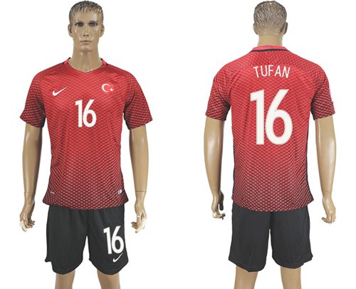 Turkey #16 Tufan Home Soccer Country Jersey Turkey #16 Tufan Home Soccer Country Jersey