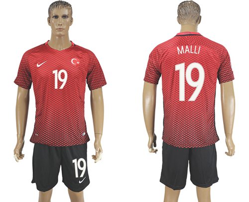 Turkey #19 Malli Home Soccer Country Jersey Turkey #19 Malli Home Soccer Country Jersey