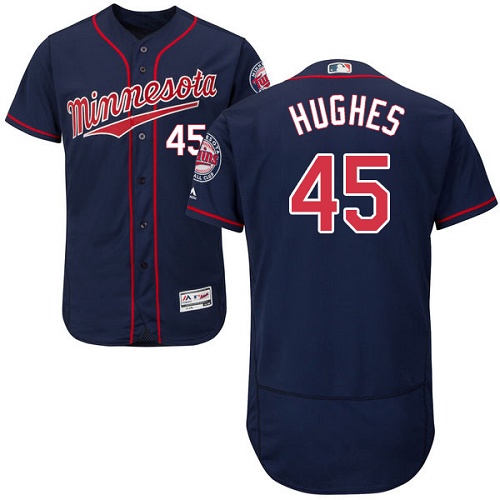 Twins #45 Phil Hughes Navy Blue Flexbase Authentic Collection Stitched MLB Jersey Twins #45 Phil Hughes Navy Blue Flexbase Authentic Collection Stitched MLB Jersey