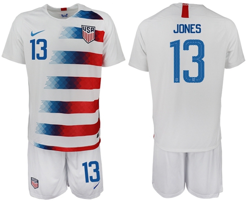 USA #13 Jones Home Soccer Country Jersey USA #13 Jones Home Soccer Country Jersey