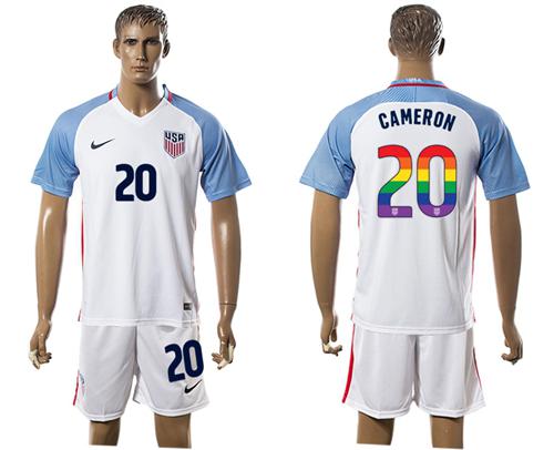 USA #20 Cameron White Rainbow Soccer Country Jersey USA #20 Cameron White Rainbow Soccer Country Jersey