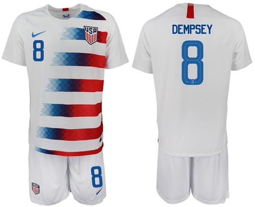 USA #8 Dempsey Home Soccer Country Jersey USA #8 Dempsey Home Soccer Country Jersey