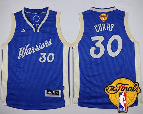 Warriors #30 Stephen Curry Blue 2015-2016 Christmas Day The Finals Patch Stitched Youth NBA Jersey Warriors #30 Stephen Curry Blue 2015-2016 Christmas Day The Finals Patch Stitched Youth NBA Jersey