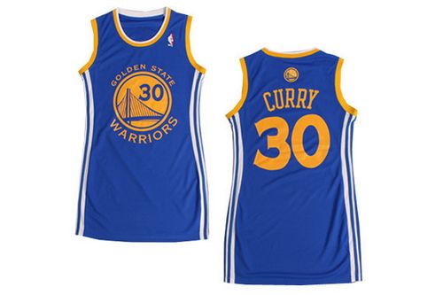 Warriors #30 Stephen Curry Blue Women's Dress Stitched NBA Jersey Warriors #30 Stephen Curry Blue Women's Dress Stitched NBA Jersey