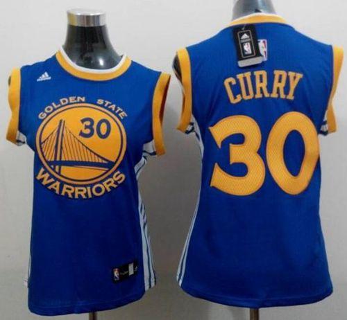 Warriors #30 Stephen Curry Blue Women's Road Stitched NBA Jersey Warriors #30 Stephen Curry Blue Women's Road Stitched NBA Jersey