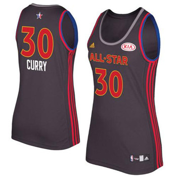 Warriors #30 Stephen Curry Charcoal 2017 All Star Women's Stitched NBA Jersey Warriors #30 Stephen Curry Charcoal 2017 All Star Women's Stitched NBA Jersey