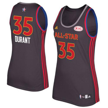 Warriors #35 Kevin Durant Charcoal 2017 All Star Women's Stitched NBA Jersey Warriors #35 Kevin Durant Charcoal 2017 All Star Women's Stitched NBA Jersey