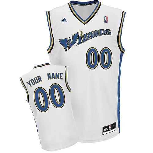 Washington Wizards Custom White Adidas Home Jersey