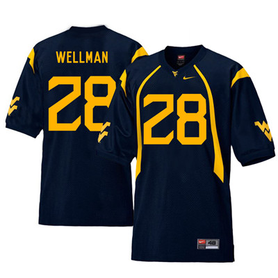 West Virginia Mountaineers 28 Elijah Wellman Navy College Football Jersey