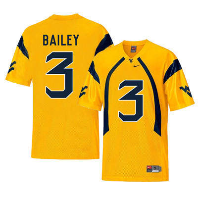 West Virginia Mountaineers 3 Stedman Bailey Gold College Football Jersey