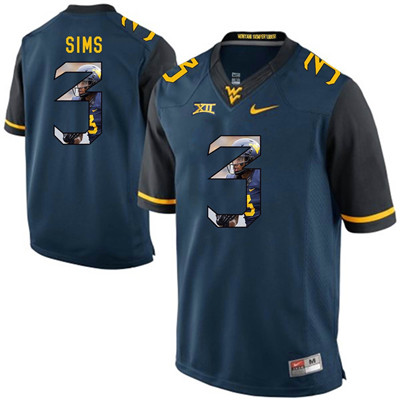 West Virginia Mountaineers Blue Charles Sims College Football Portrait Jersey