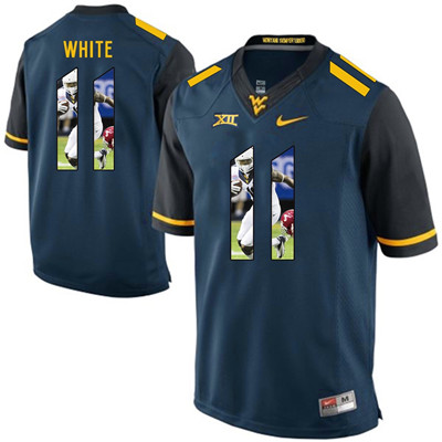 West Virginia Mountaineers Blue Kevin White College Football Portrait Jersey West Virginia Mountaineers Blue Kevin White College Football Portrait Jersey