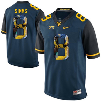 West Virginia Mountaineers Blue Marcus Simms College Football Portrait Jersey West Virginia Mountaineers Blue Marcus Simms College Football Portrait Jersey