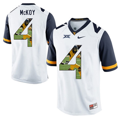 West Virginia Mountaineers White Kennedy McKoy College Football Portrait Jersey West Virginia Mountaineers White Kennedy McKoy College Football Portrait Jersey