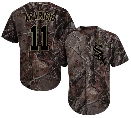 White Sox #11 Luis Aparicio Camo Realtree Collection Cool Base Stitched Youth Baseball Jersey