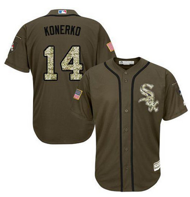 White Sox #14 Paul Konerko Green Salute to Service Stitched MLB Jersey White Sox #14 Paul Konerko Green Salute to Service Stitched MLB Jersey