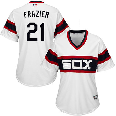 White Sox #21 Todd Frazier White Alternate Home Women's Stitched MLB Jersey