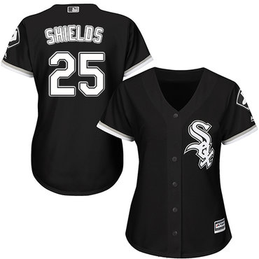 White Sox #25 James Shields Black Alternate Women's Stitched MLB Jersey