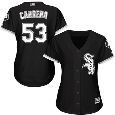 White Sox #53 Melky Cabrera Black Alternate Women's Stitched MLB Jersey