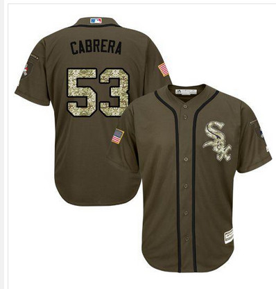 White Sox #53 Melky Cabrera Green Salute to Service Stitched MLB Jersey