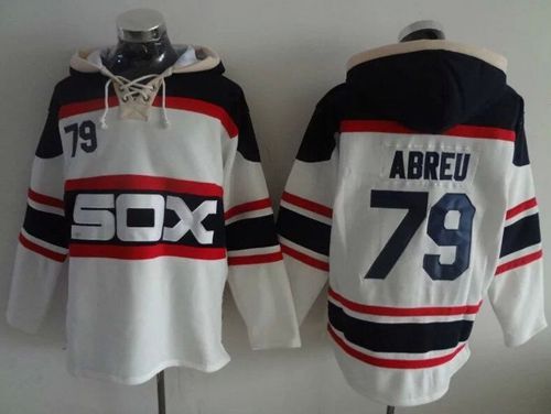 White Sox #79 Jose Abreu White Sawyer Hooded Sweatshirt Alternate