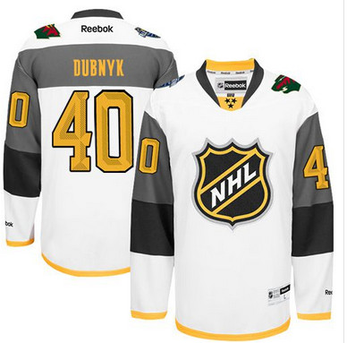 Wild #40 Devan Dubnyk White 2016 All Star Stitched NHL Jersey