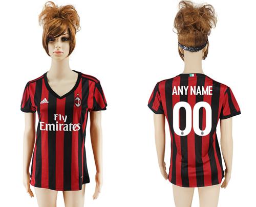Women's AC Milan Personalized Home Soccer Club Jersey