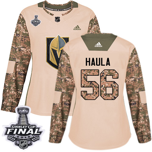 Women's Adidas Golden Knights #56 Erik Haula Camo Authentic 2017 Veterans Day 2018 Stanley Cup Final Women's Stitched NHL Jersey Women's Adidas Golden Knights #56 Erik Haula Camo Authentic 2017 Veterans Day 2018 Stanley Cup Final Women's Stitched NHL Jersey