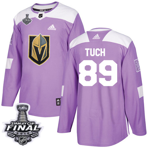 Women's Adidas Golden Knights #89 Alex Tuch Purple Authentic Fights Cancer 2018 Stanley Cup Final Stitched Youth NHL Jersey
