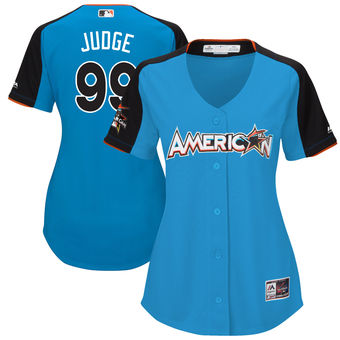 Women's American League Yankees Aaron Judge Majestic Blue 2017 MLB All-Star Game Home Run Derby Jersey