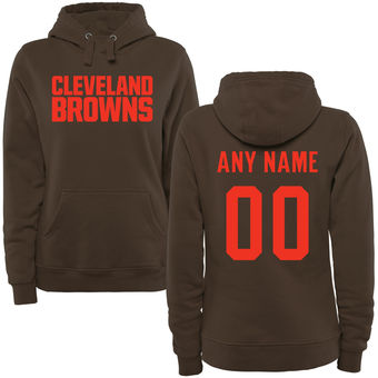 Women's Cleveland Browns Brown Custom Name & Number Wordmark Pullover Hoodie Women's Cleveland Browns Brown Custom Name & Number Wordmark Pullover Hoodie