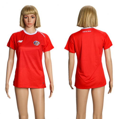 Women's Costa Rica Blank Home Soccer Country Jersey Women's Costa Rica Blank Home Soccer Country Jersey