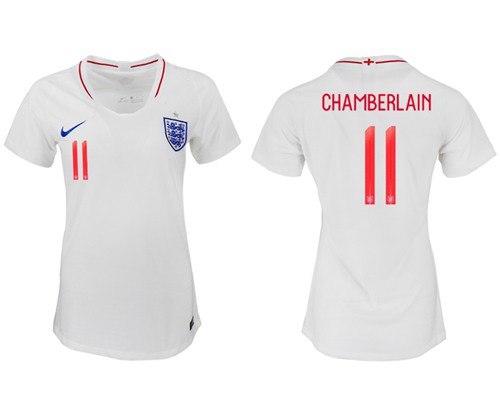 Women's England #11 Chamberlain Home Soccer Country Jersey Women's England #11 Chamberlain Home Soccer Country Jersey