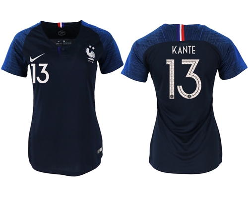 Women's France #13 Kante Home Soccer Country Jersey Women's France #13 Kante Home Soccer Country Jersey