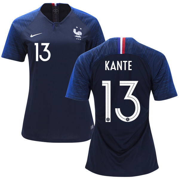 Women's France #13 Kante Home Soccer Country Jersey Women's France #13 Kante Home Soccer Country Jersey