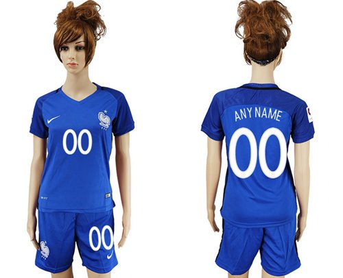 Women's France Personalized Home Soccer Country Jersey Women's France Personalized Home Soccer Country Jersey