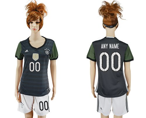 Women's Germany Personalized Away Soccer Country Jersey Women's Germany Personalized Away Soccer Country Jersey